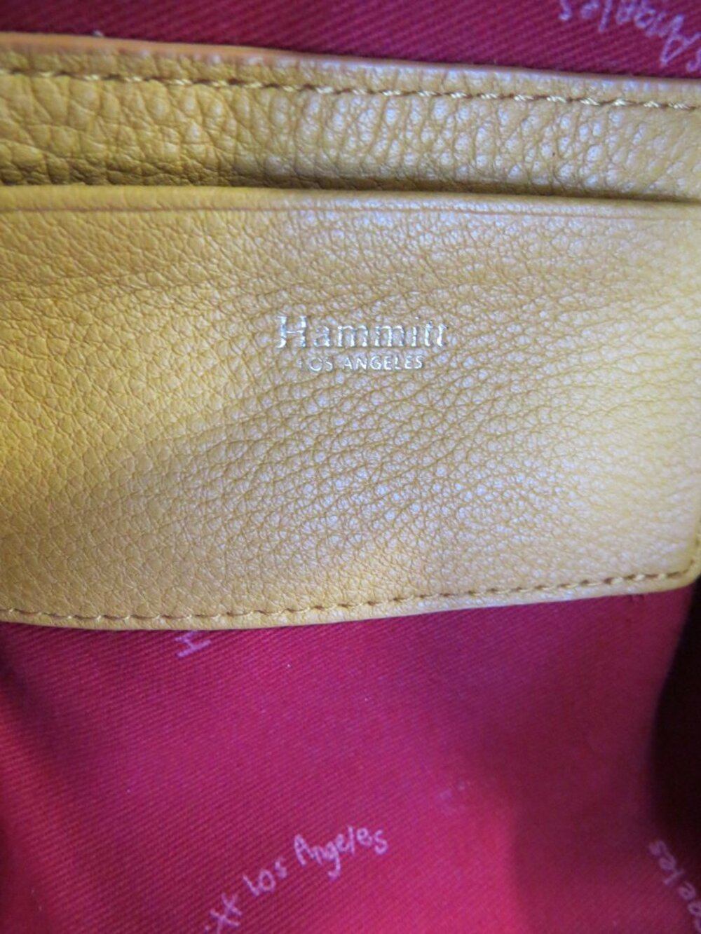 Hammitt Oliver Embossed Leather Tote Bag Yellow Golden Stud Detail, Dust Bag - Picture 9 of 16